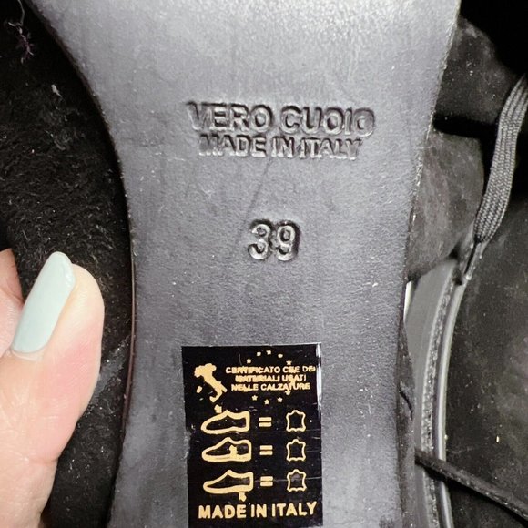 Free People Mila Women's Ankle Boots Heels Black Suede Fold Over EU 39 US 9 - Picture 11 of 11